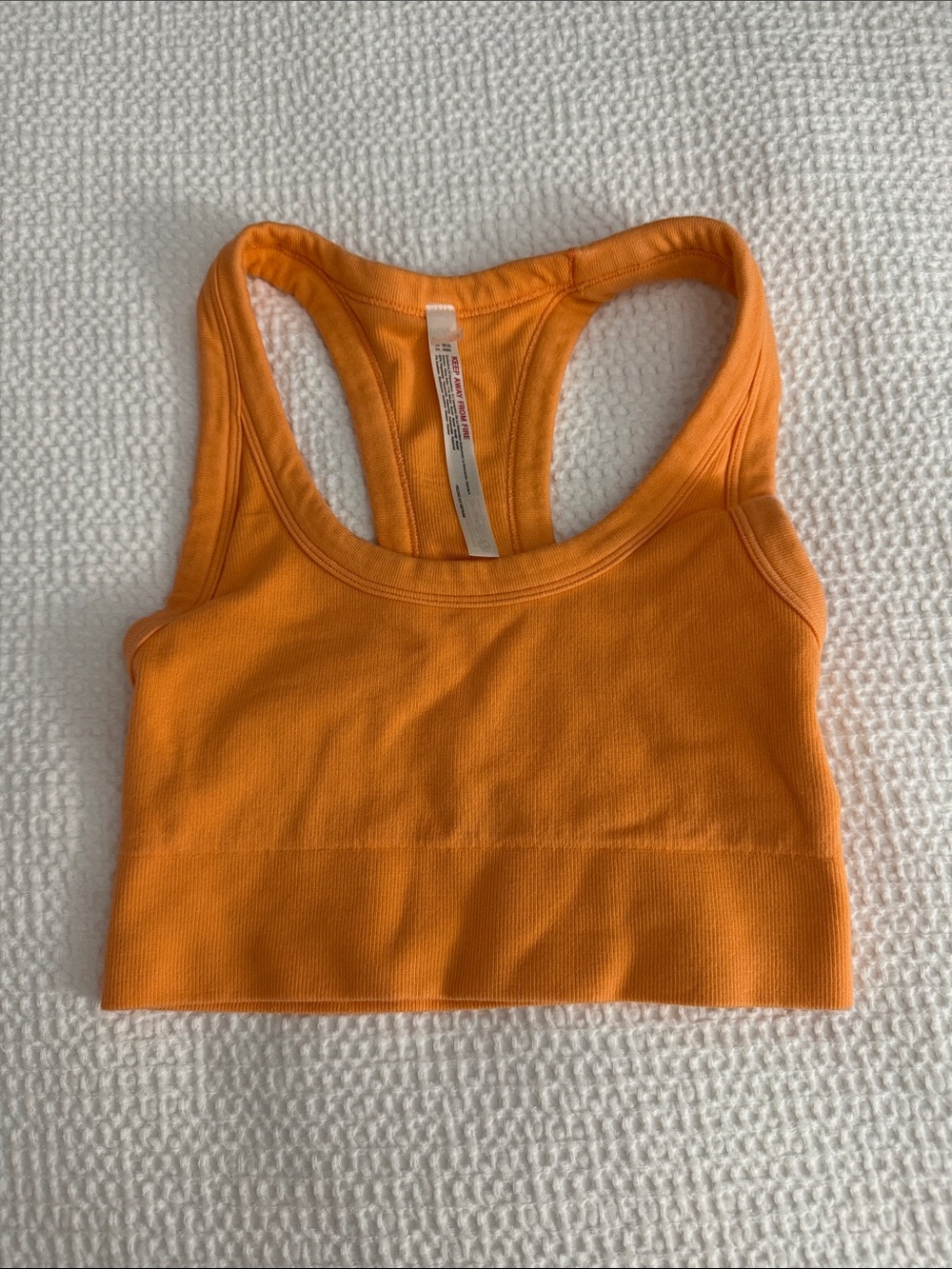 FP Movement by Free People Ribbed Racerback Crop Tank in Orange
